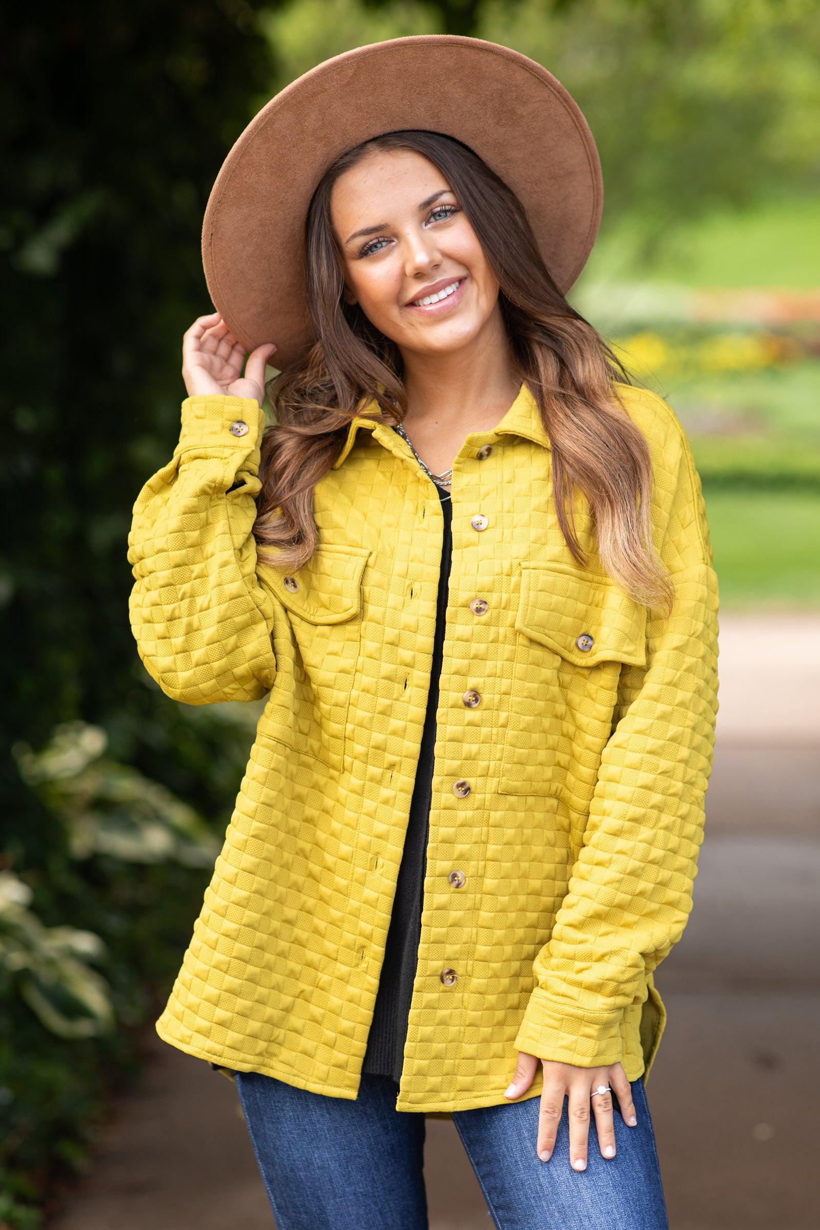 Light Olive Textured Knit Shacket Product Image