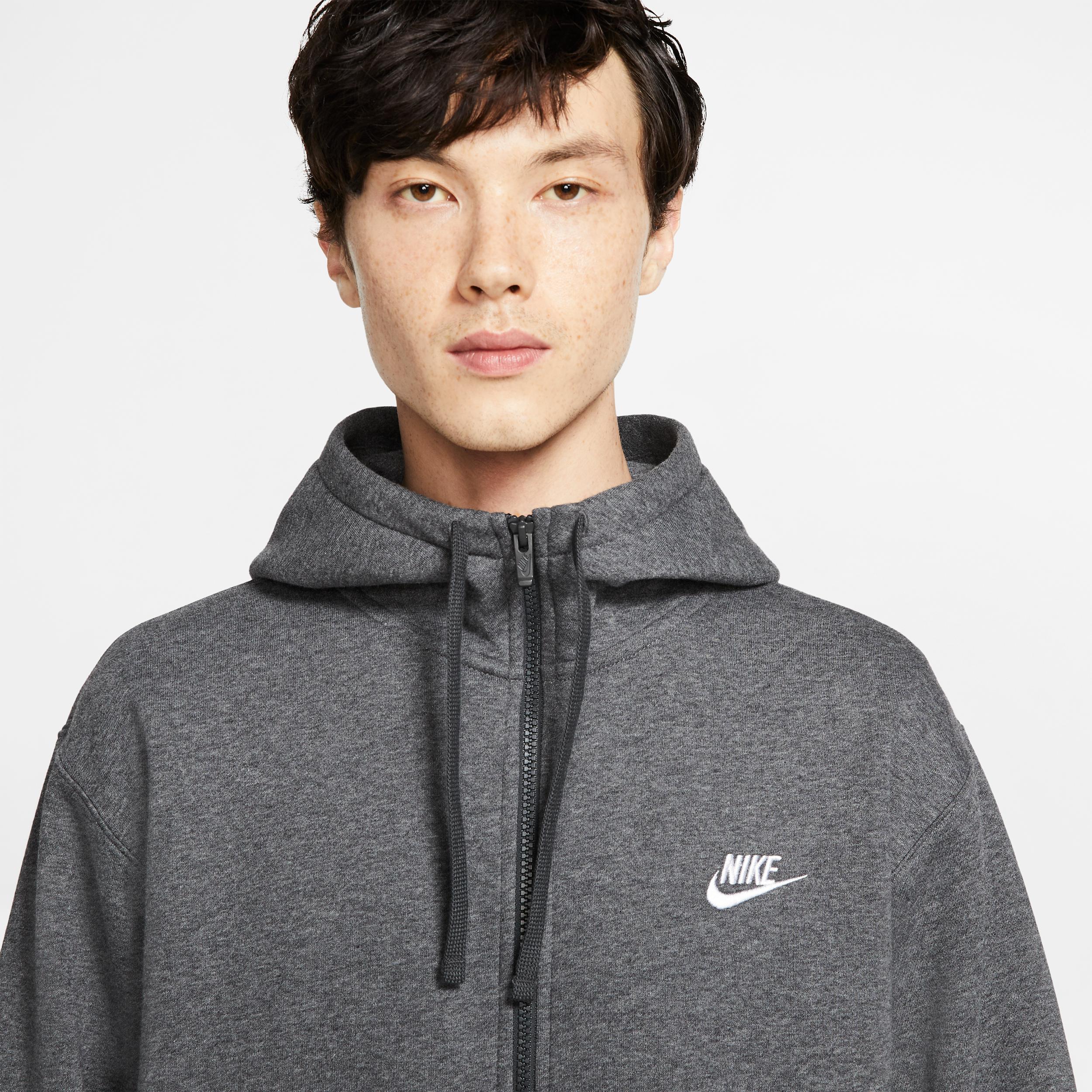 Big & Tall Nike Sportswear Club Fleece Full-Zip Hoodie, Men's, Size: 4XL, Grey Heather Product Image