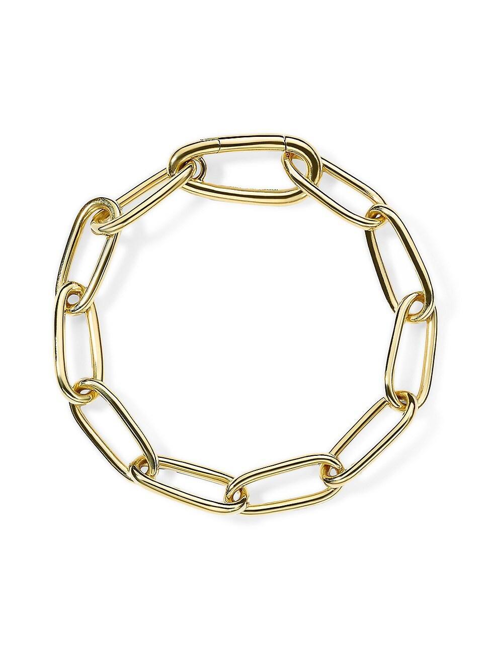Womens Classico 18K Yellow Gold Paper Clip Chain Bracelet Product Image