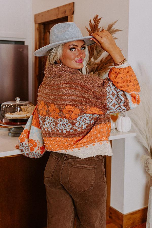 Autumn Brunch Knit Sweater in Cinnamon Product Image