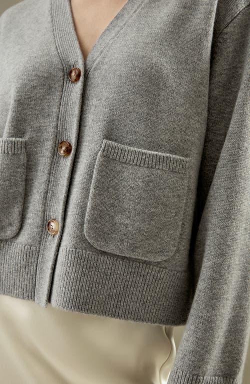Lilysilk Cropped Wool-Cashmere Blend Cardigan Sweater for Women in Beige at Nordstrom, Size Small Product Image