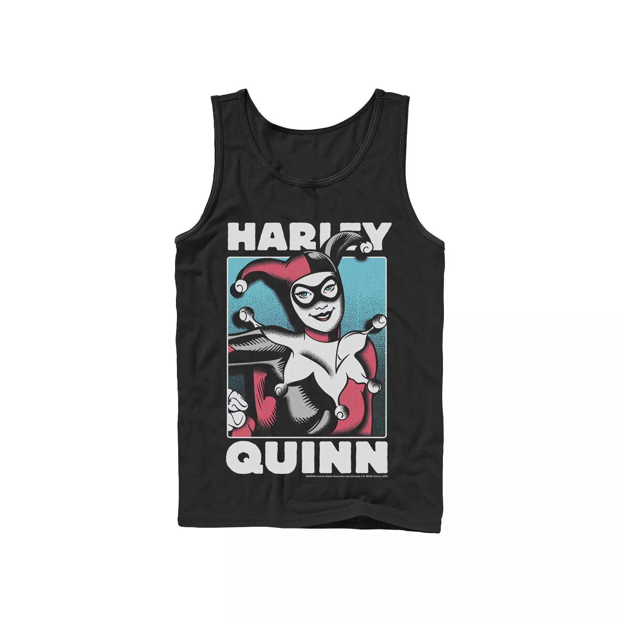 Mens DC Comics Harley Quinn Portrait Tank Top Blue Product Image