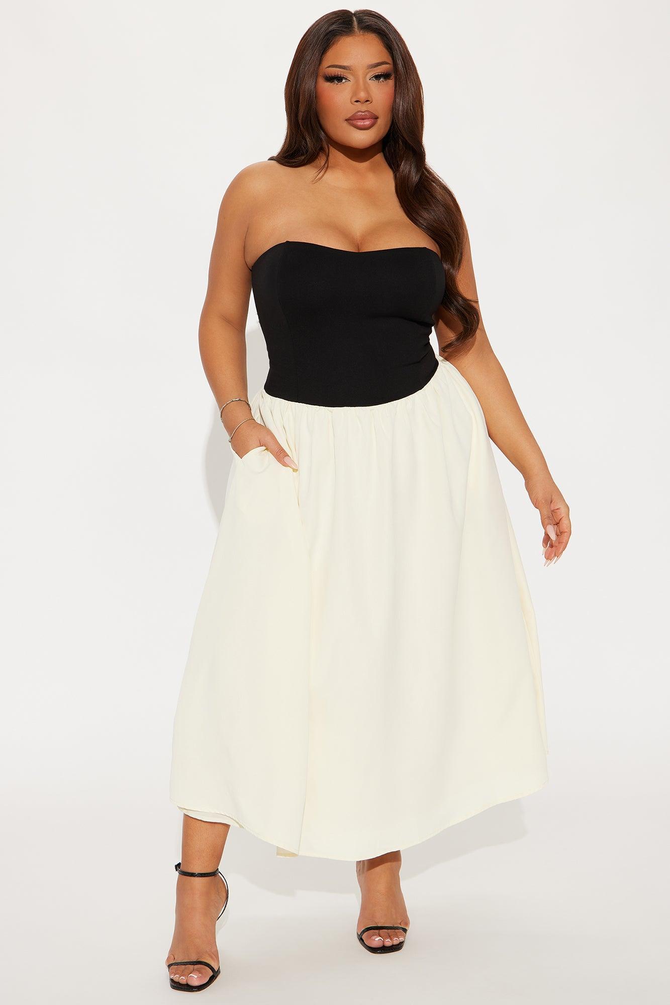Gigi Strapless Midi Dress - Black/combo Product Image