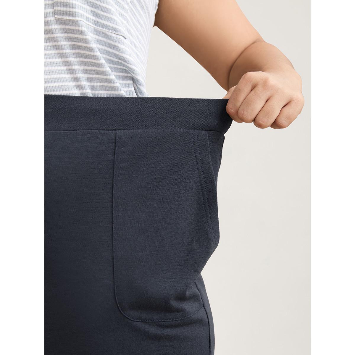 Plus Size Stretchy Waist Split Relaxed Shorts Women Midnight Casual Slit Loose Everyday Shorts BloomChic 22-24/3X Product Image
