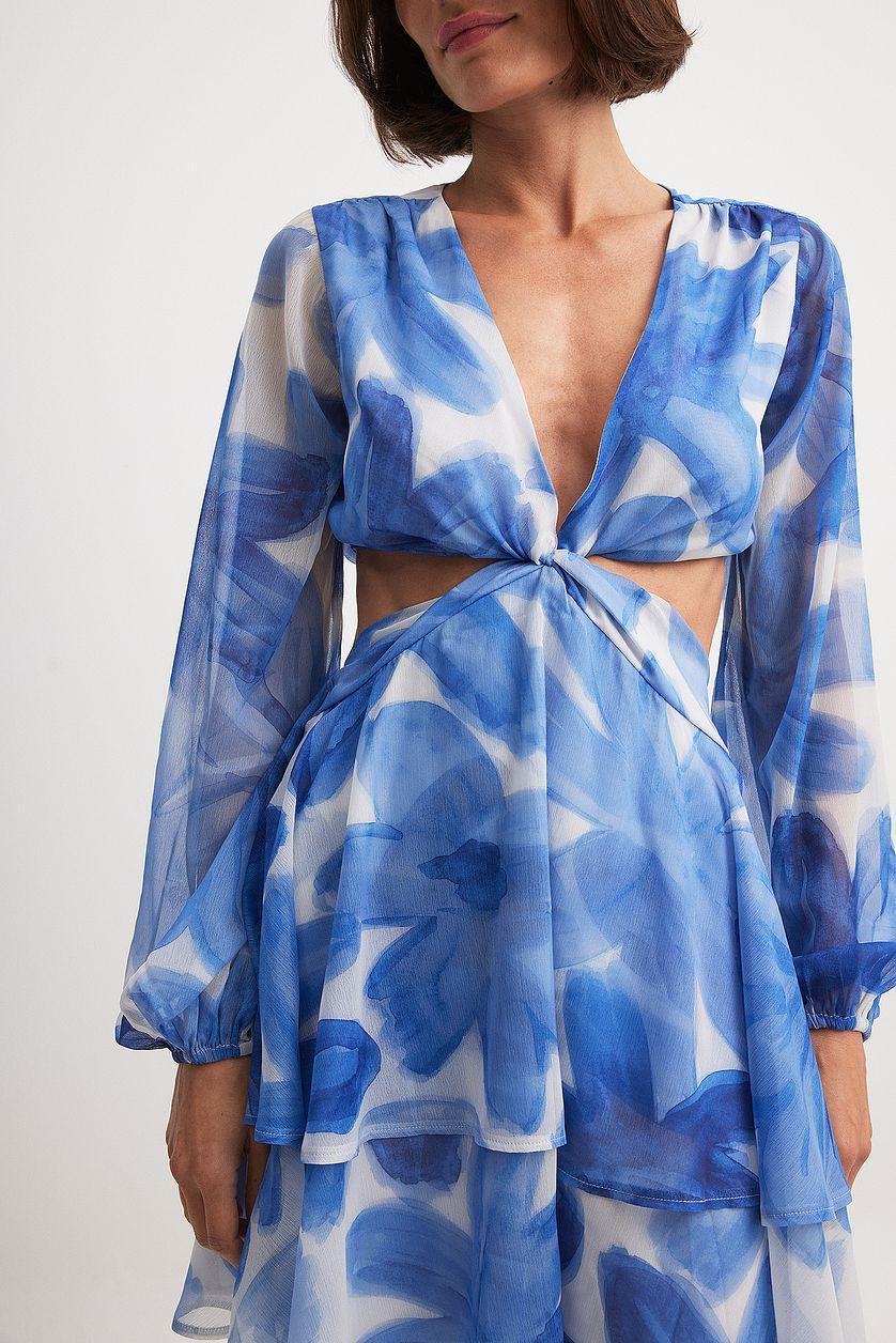 Twist Front Flounce Mini Dress Product Image