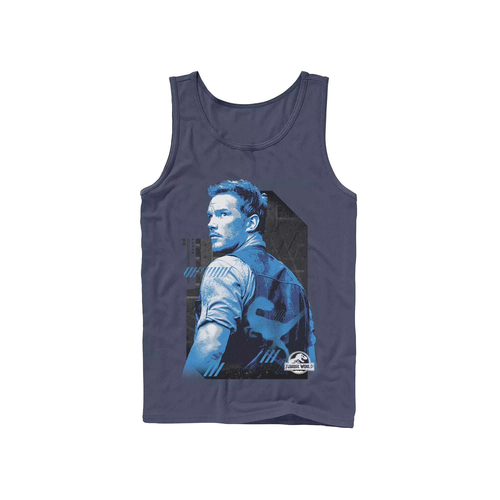 Men's Jurassic World Owen Blue Tone Portrait Tank Top, Size: Small Product Image