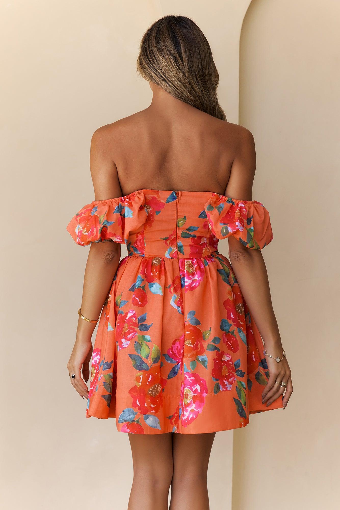 Velvet Rosé Off Shoulder Mini Dress Floral Product Image