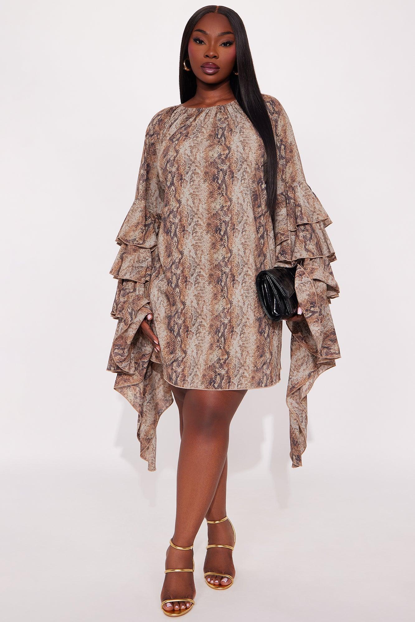 Elena Long Sleeve Mini Dress - Olive/combo Product Image