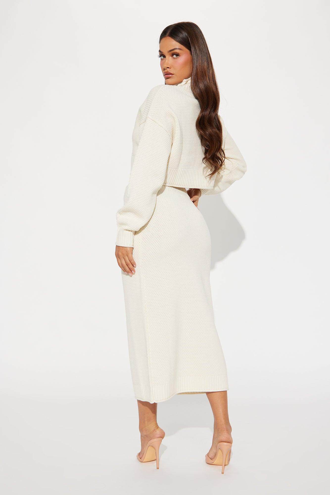 Hayden Sweater Skirt Set - Cream Product Image