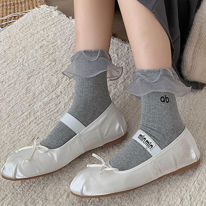 Ruffle Lettering Socks Product Image