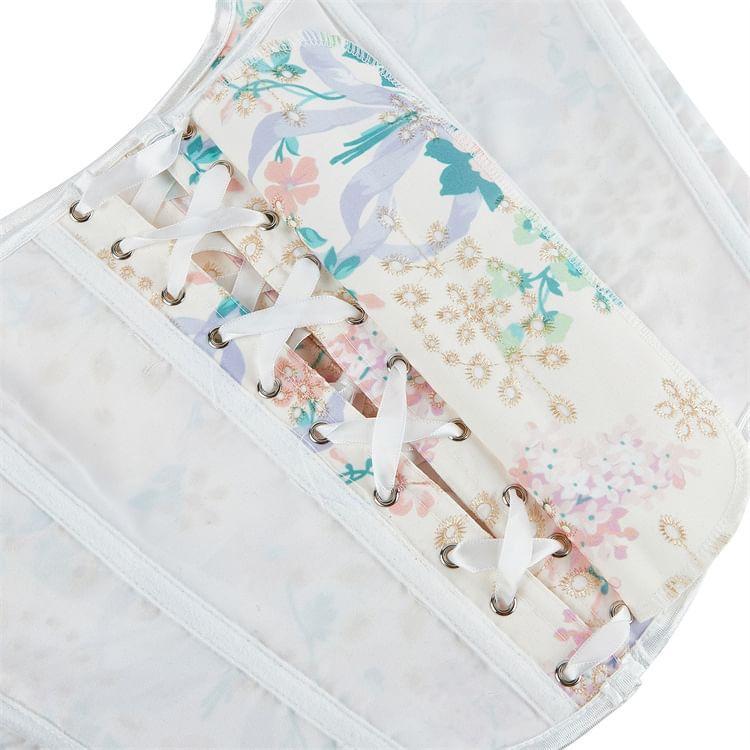 Sleeveless Lace-Up Corset Top Product Image