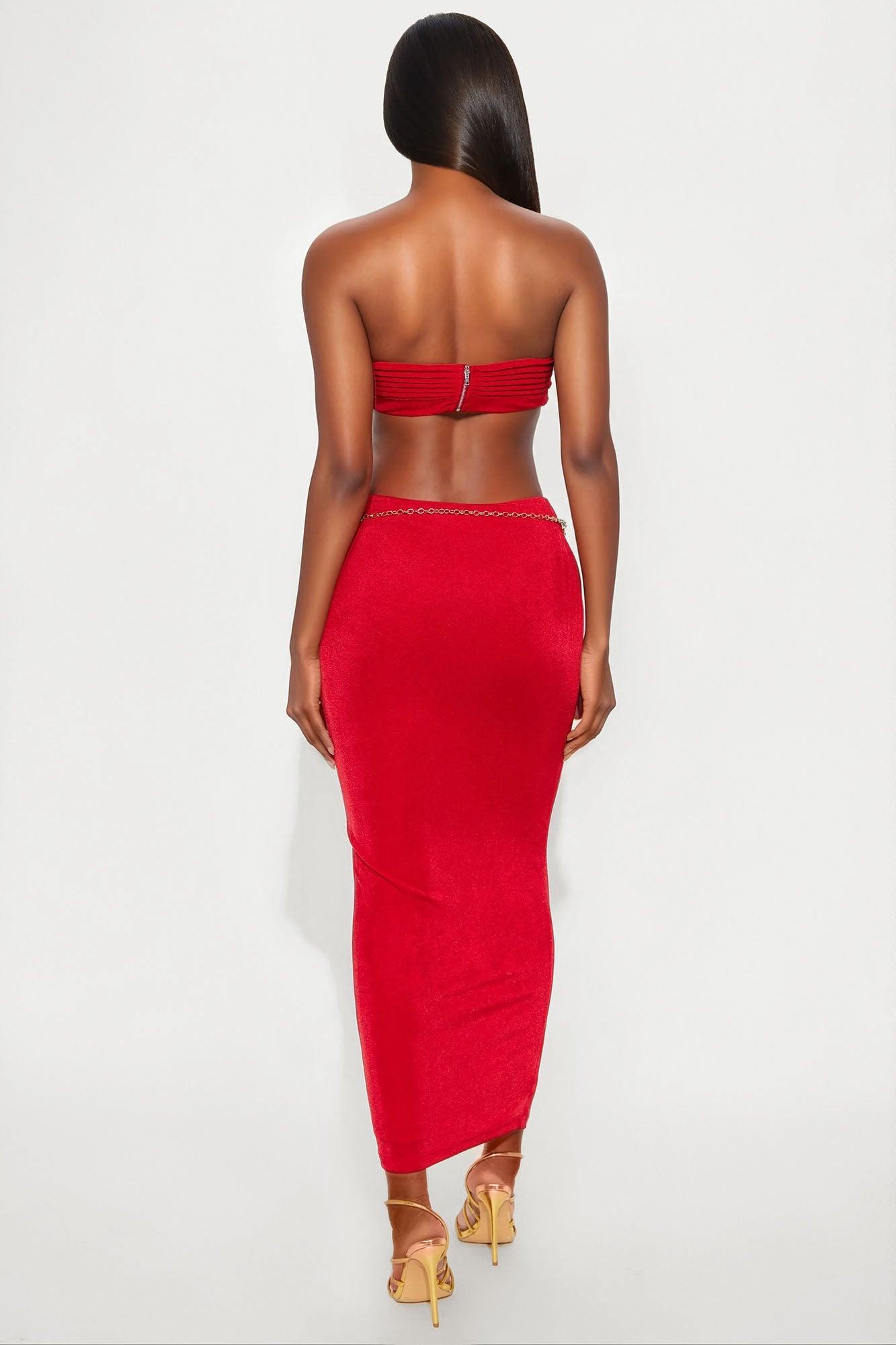 Leilani Cut Out Maxi Dress - Red Product Image