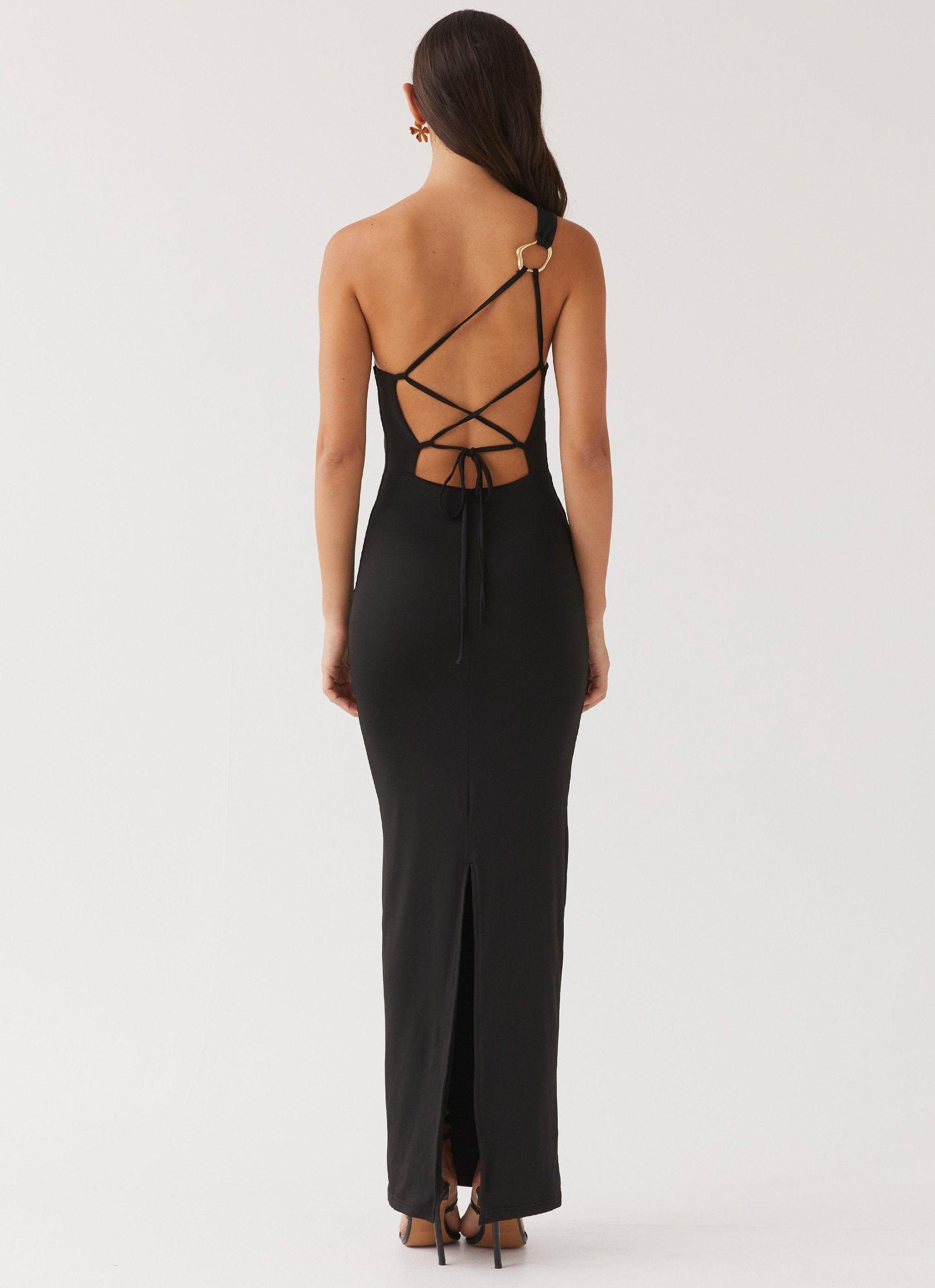 Iris Backless Maxi Dress - Black Product Image