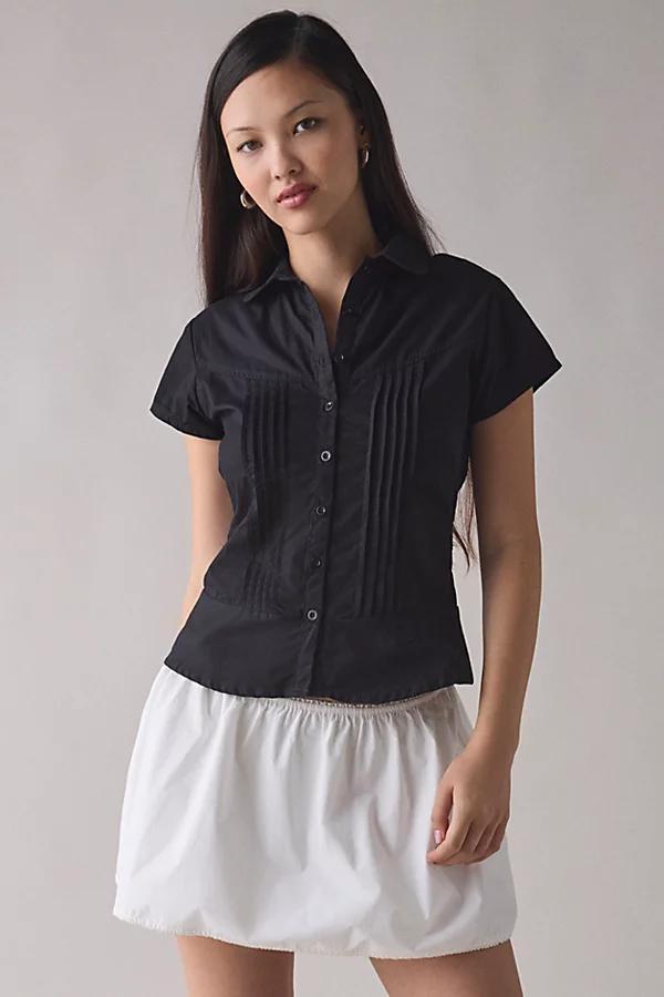 Motel Wilmot Cotton Poplin Pintuck Button-Down Shirt Womens at Urban Outfitters Product Image
