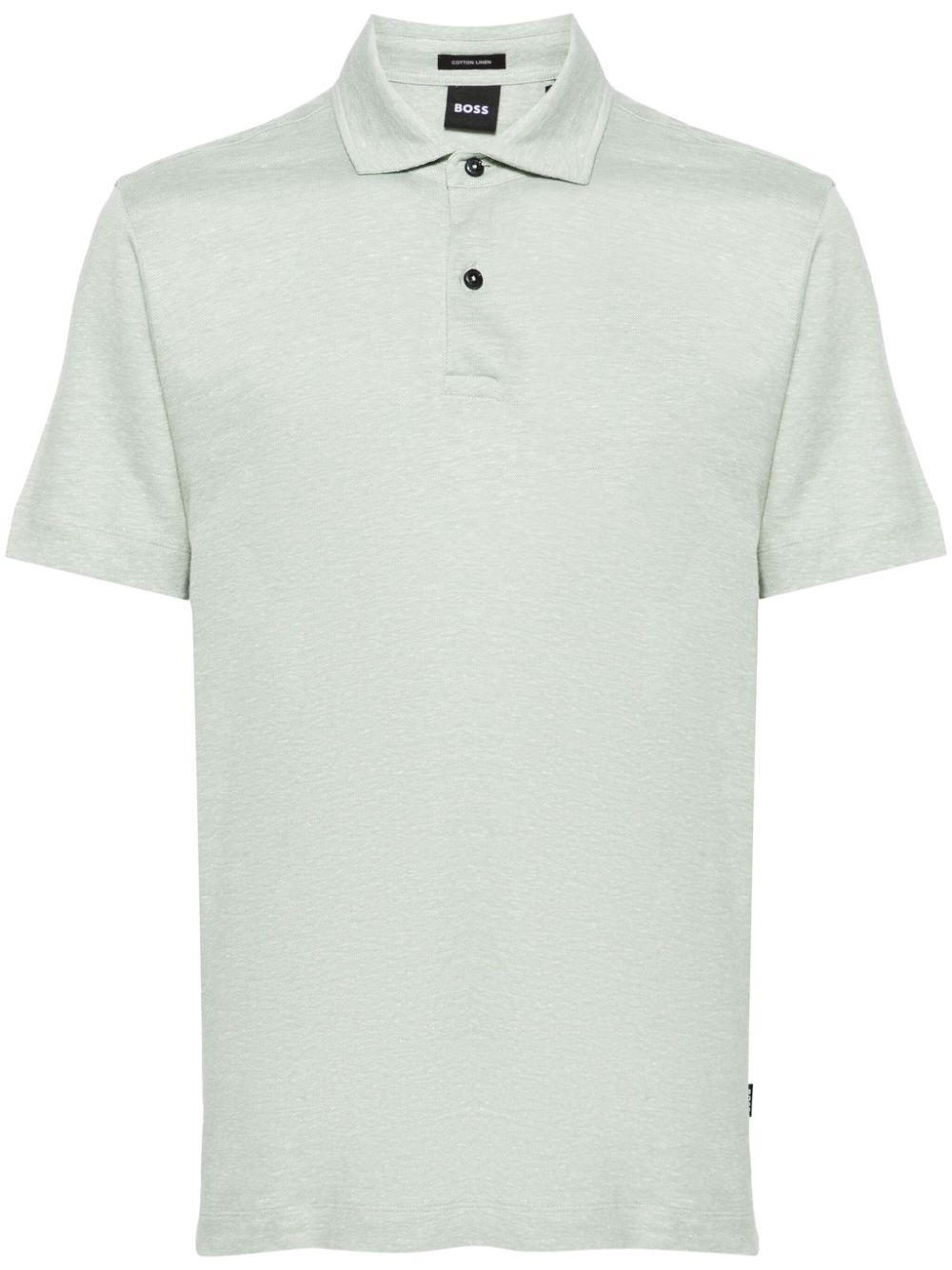 HUGO BOSS Press Poloshirt Mit Meliertem Effekt In Open Green Product Image