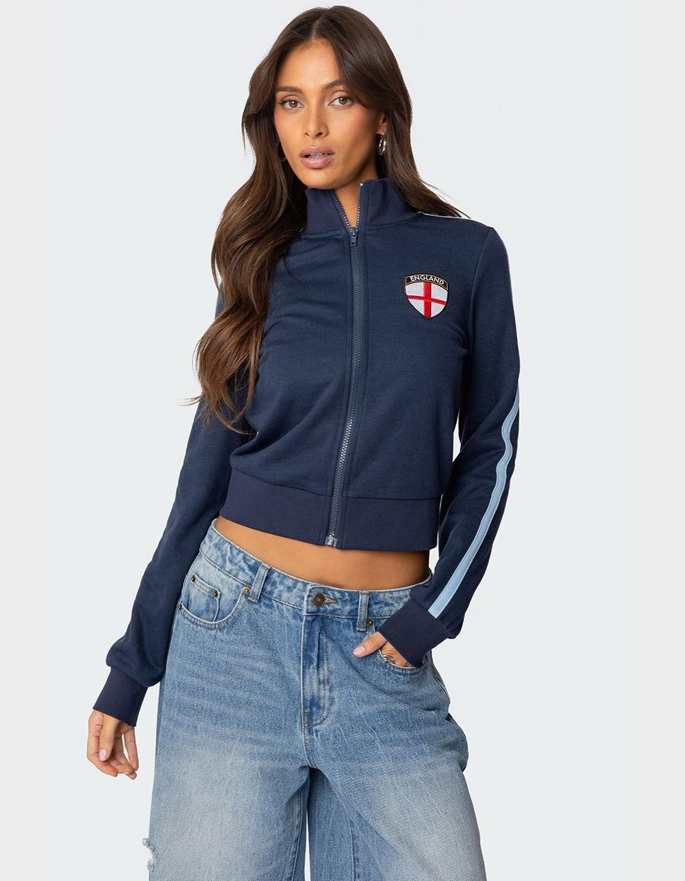 EDIKTED England Zip Up Sweatshirt Product Image