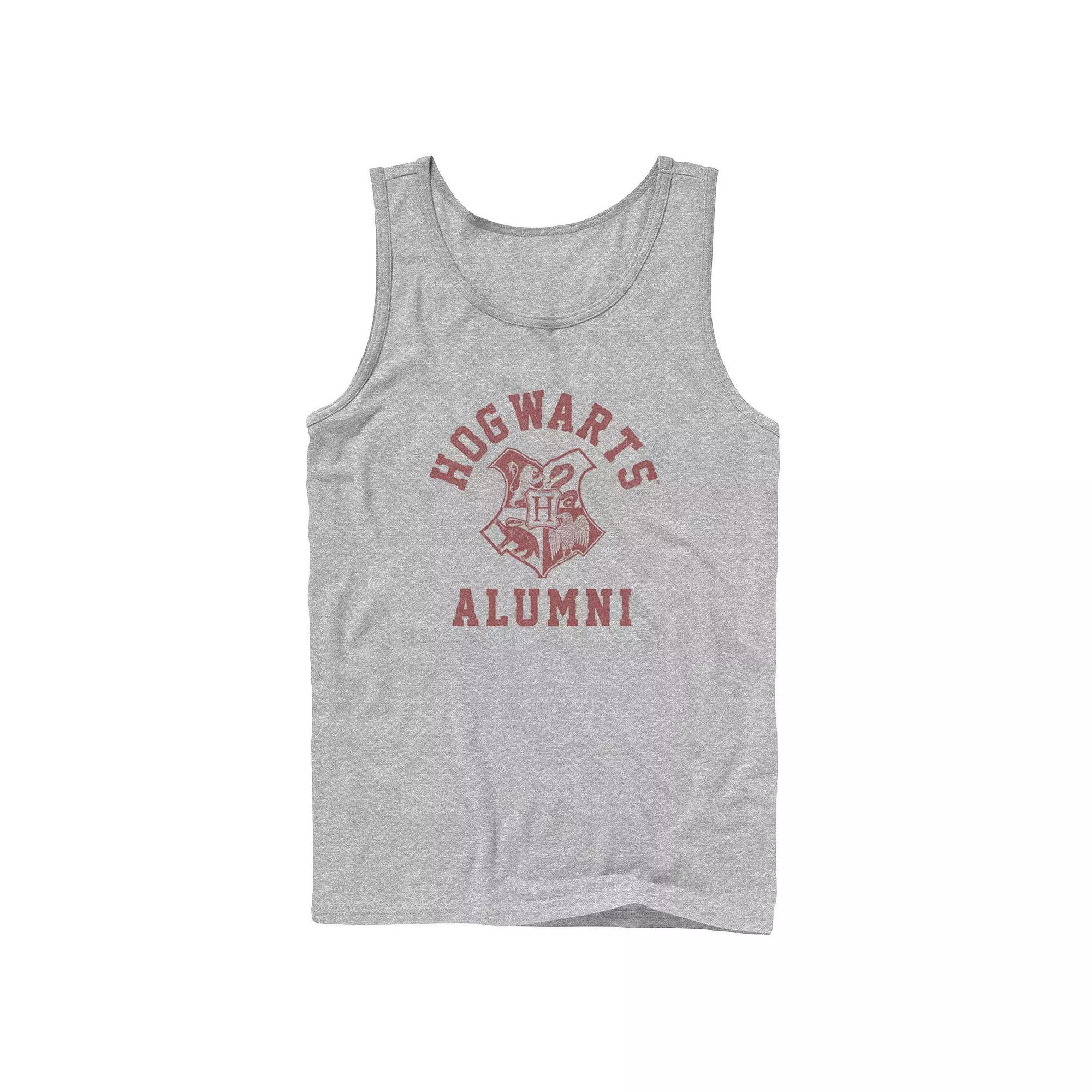 Mens Harry Potter Hogwarts Alumni Crest Tank Top, Mens Athletic Grey Product Image