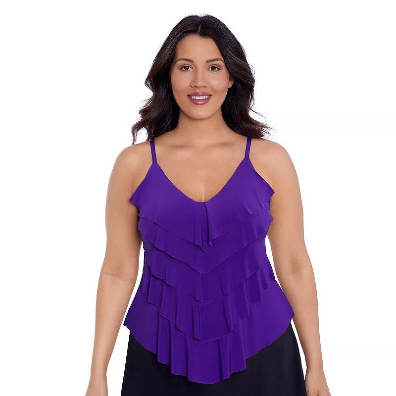 Women's Trimshaper Rachel Tankini Swimsuit Top, Size: 18, Blue Grotto Product Image