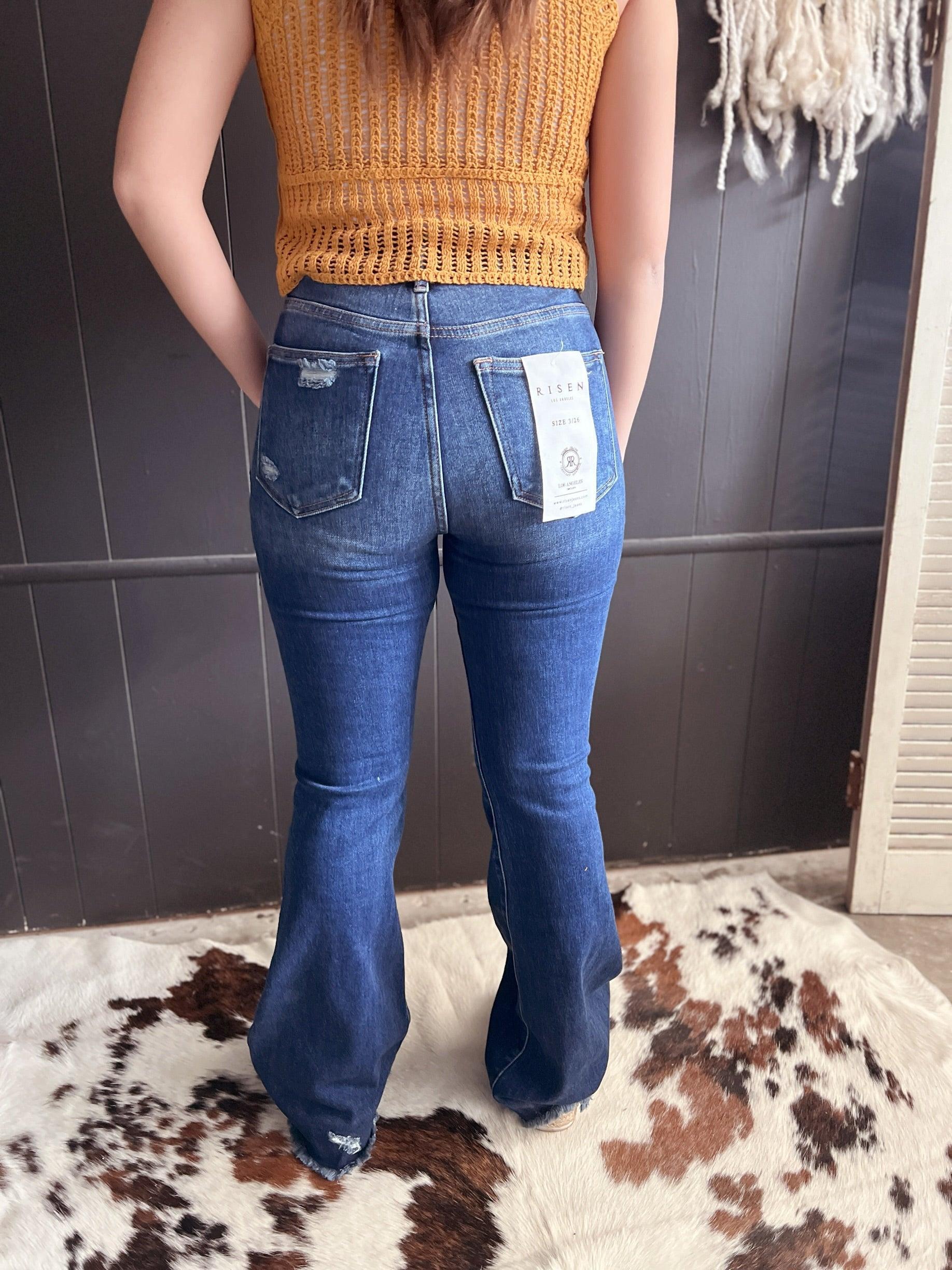Risen Lightly Distressed Bootcut Jeans Product Image
