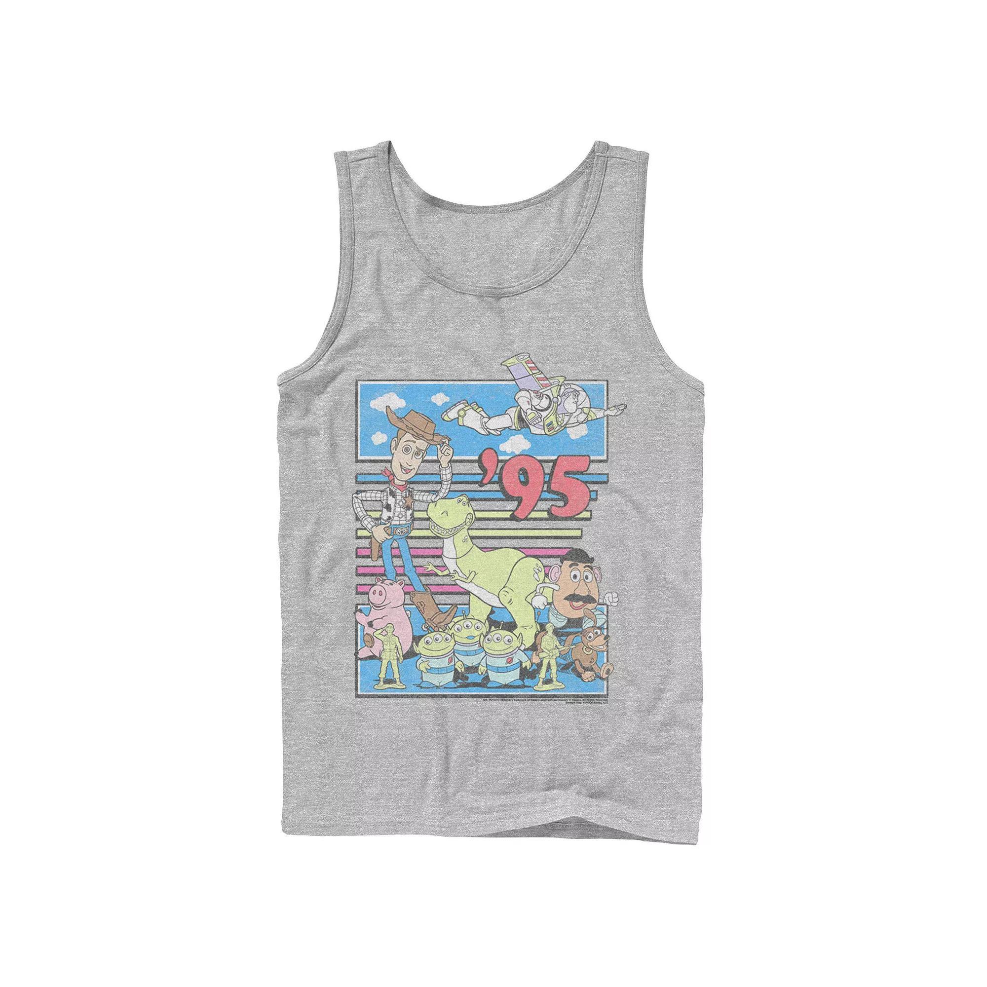 Disney / Pixars Toy Story Mens 95 Retro Distressed Colorful Tank Top Athletic Grey Product Image