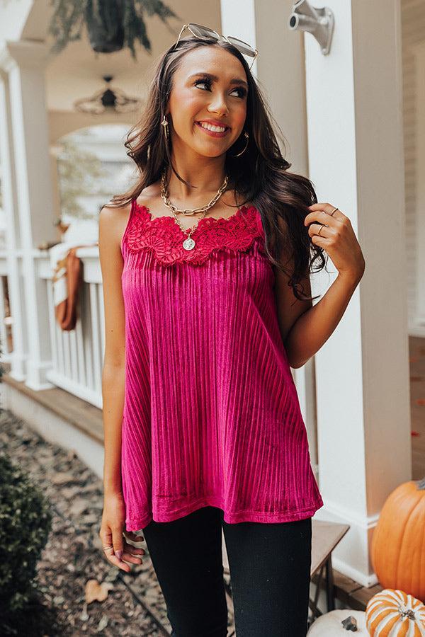Finding Romance Velvet Tank In Rose Product Image