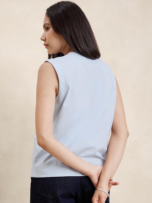 Premium Cotton Split-Neck Shell Product Image