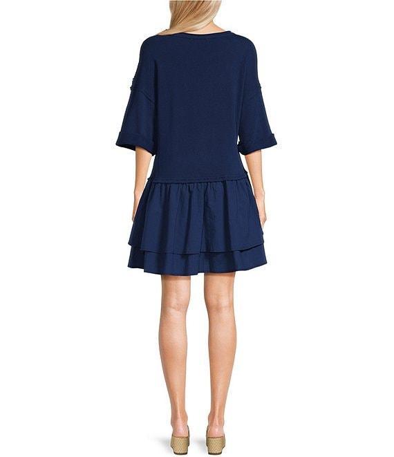 C&V Chelsea & Violet Media Mixed Peplum Dress Product Image