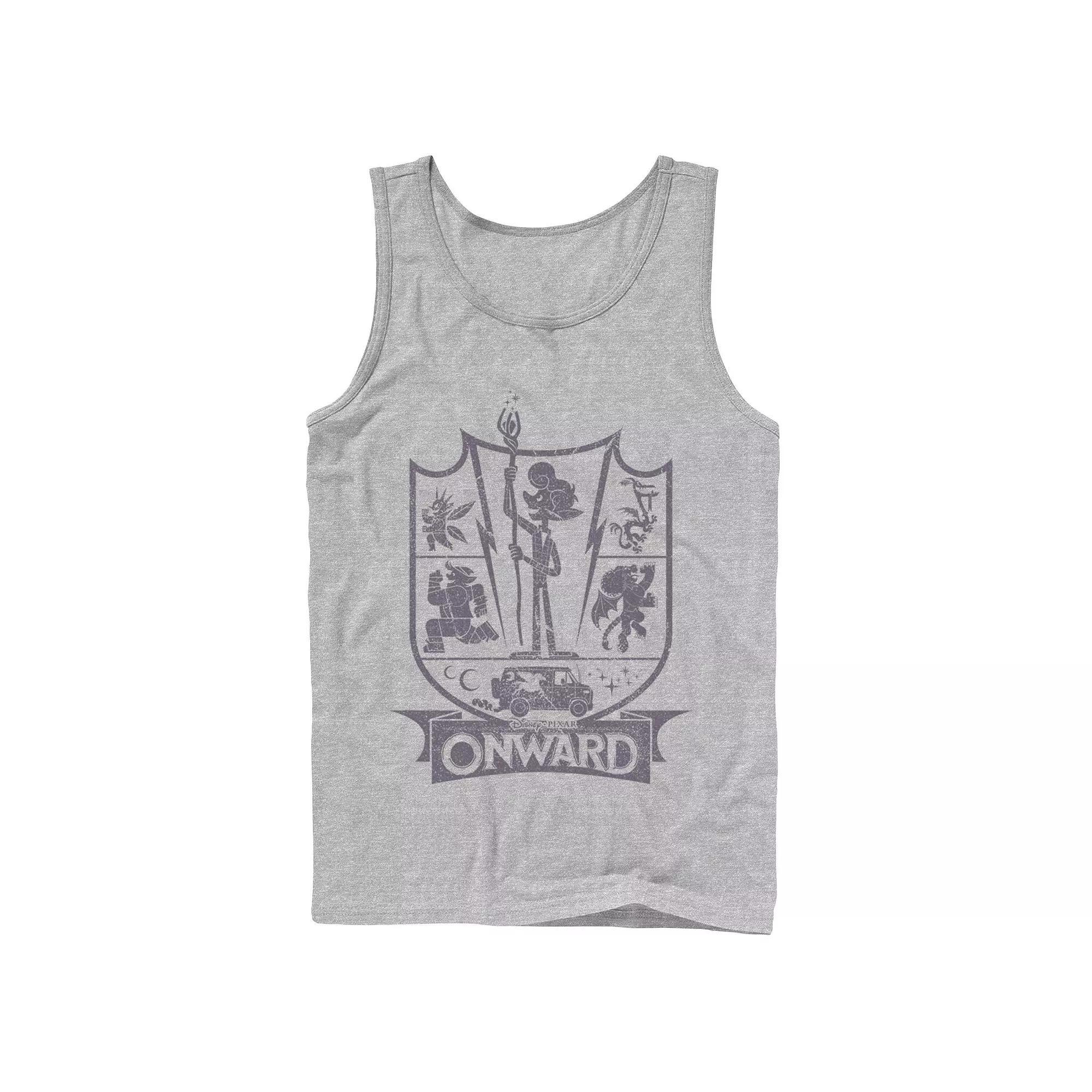 Mens Disney / Pixar Onward Ian Character Badge Tank Top Athletic Grey Product Image
