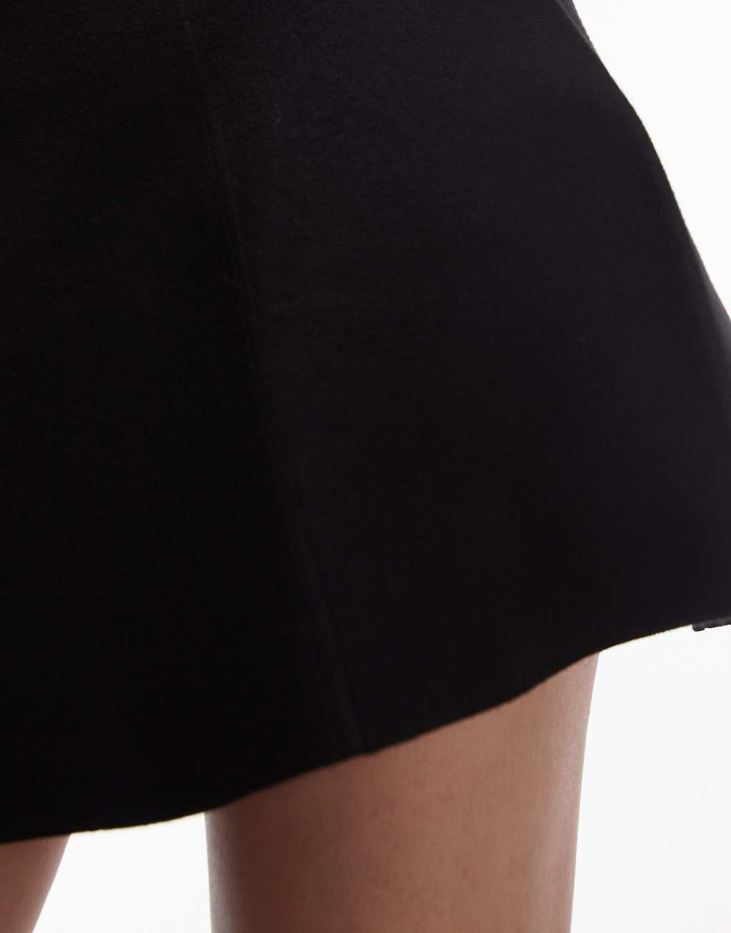 & Other Stories mini skirt with small split in black Product Image