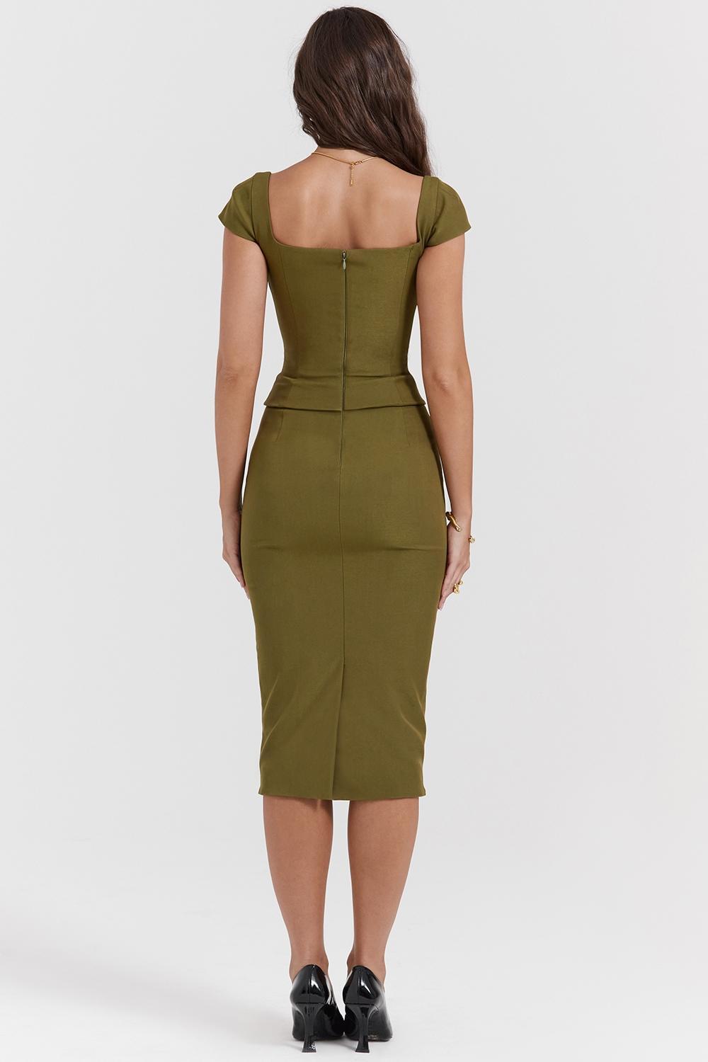 Layana  olive corset midi dress Product Image