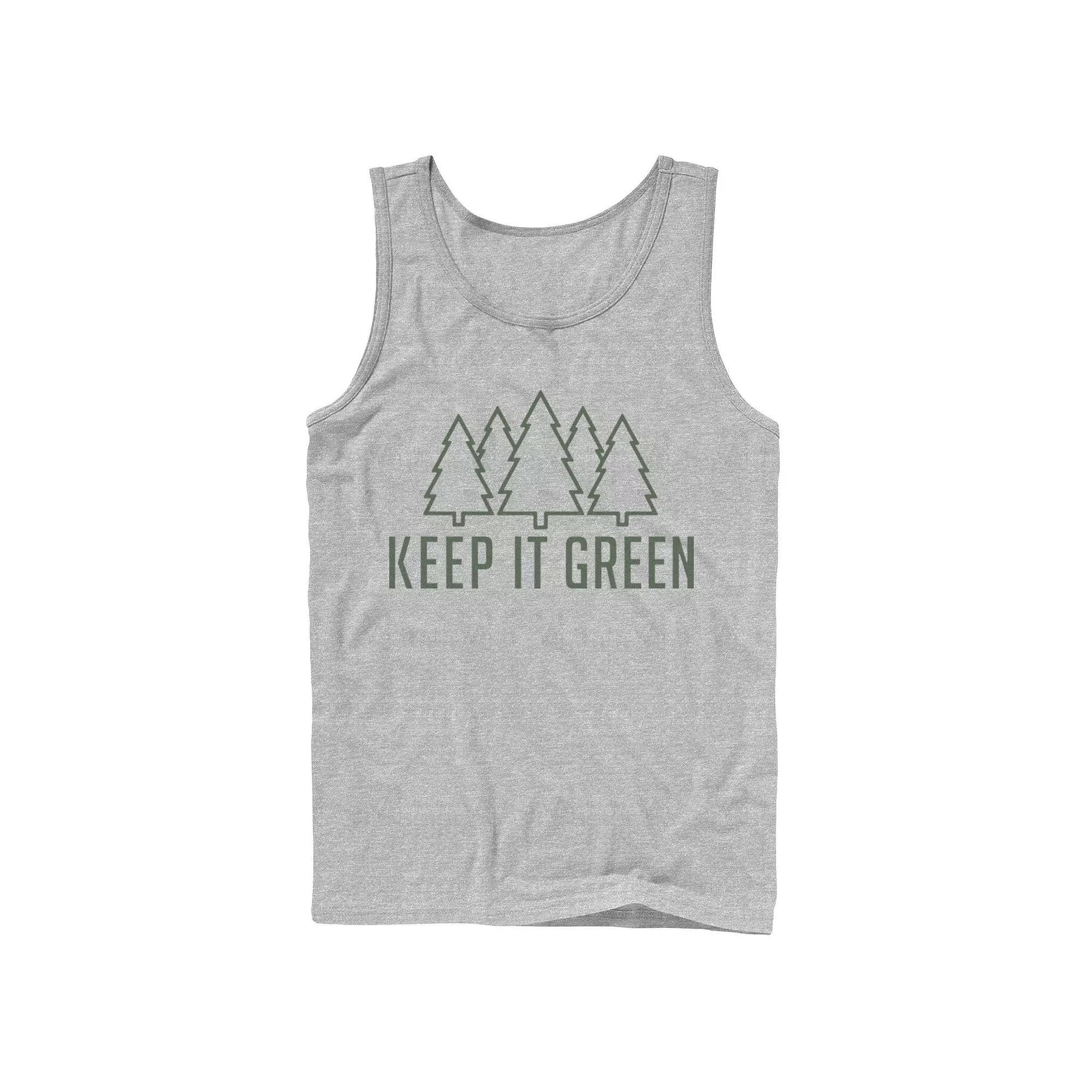 Men's Fifth Sun Keep It Green Pine Trees Tank Top, Size: Large, Athletic Grey Product Image
