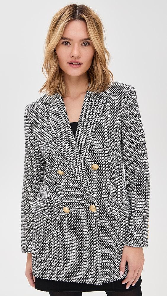 L'AGENCE Riva Knit Double Breasted Blazer | Shopbop Product Image