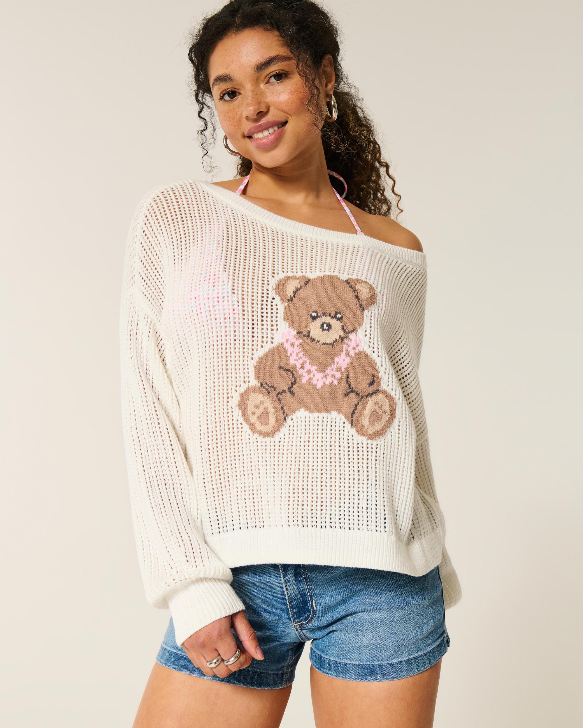 Easy Stitchy Graphic Slouchy Crew Sweater Product Image