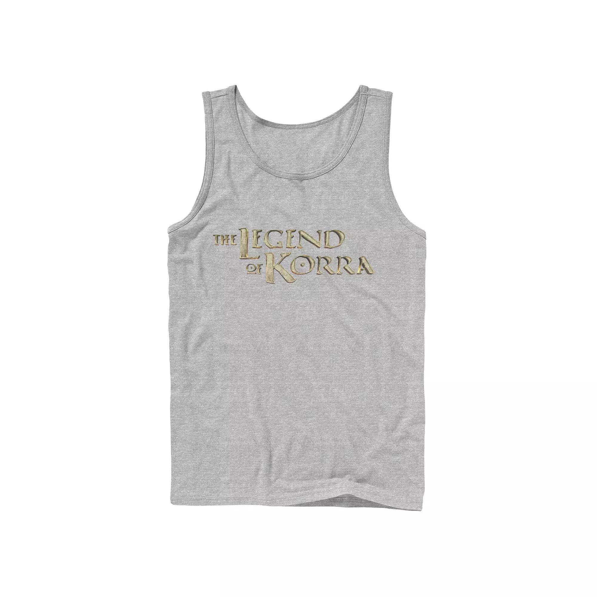 Mens Nickelodeon Legend of Korra Golden Stone Logo Tank Top Athletic Grey Product Image