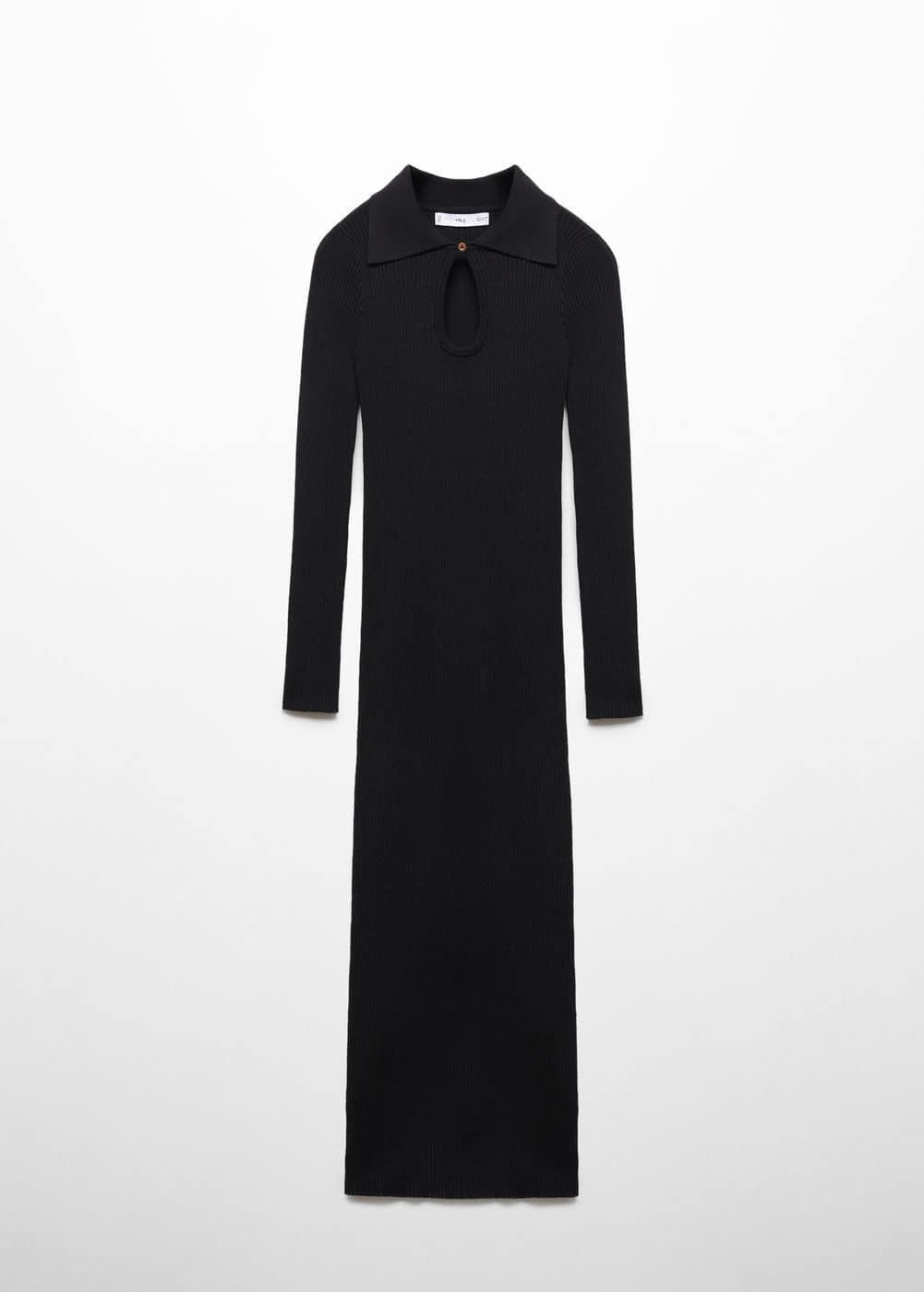 Mango Womens Opening Detail Ribbed Knit Dress Product Image