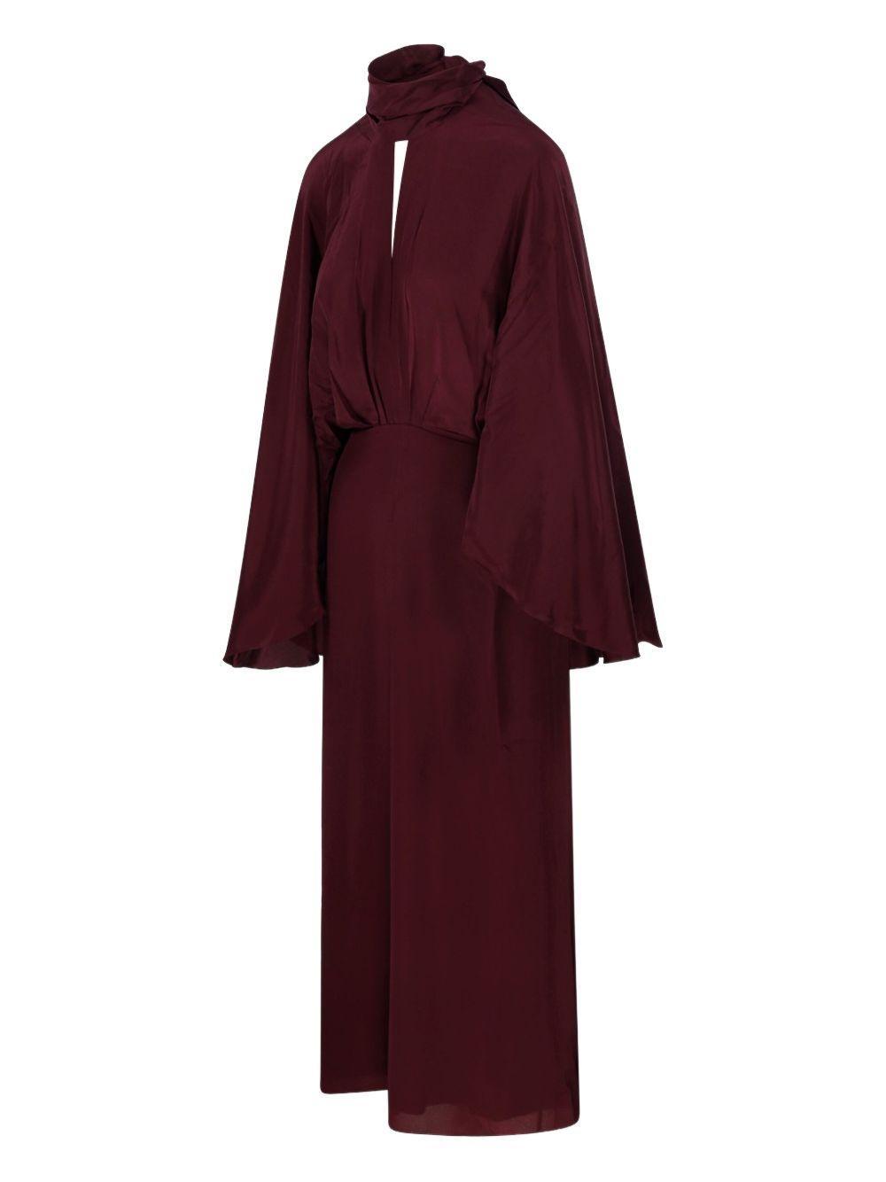 high-neck cape midi dress Product Image