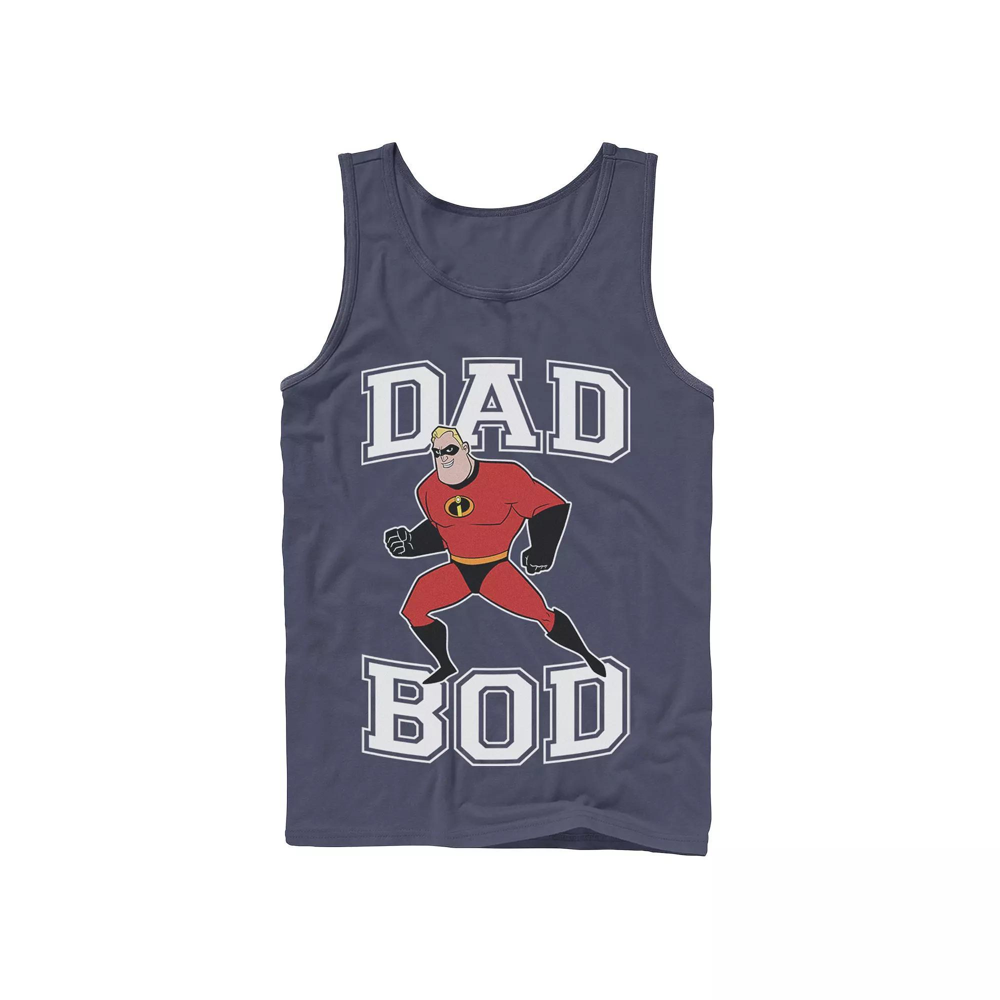 Men's Disney / Pixar Incredibles Mr. Incredible Dad Bod Portrait Tank Top, Size: Small, Blue Product Image