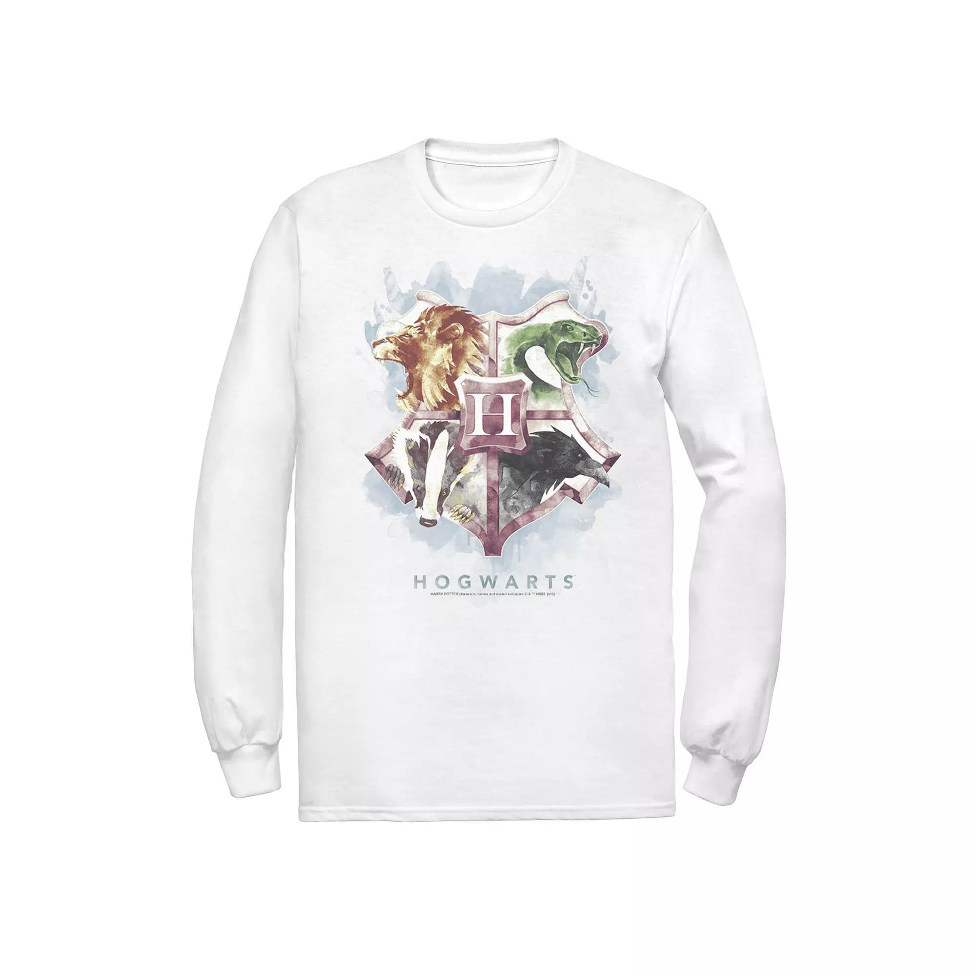Men's Harry Potter Hogwarts Crest Watercolor Tee, Size: XXL, White Product Image