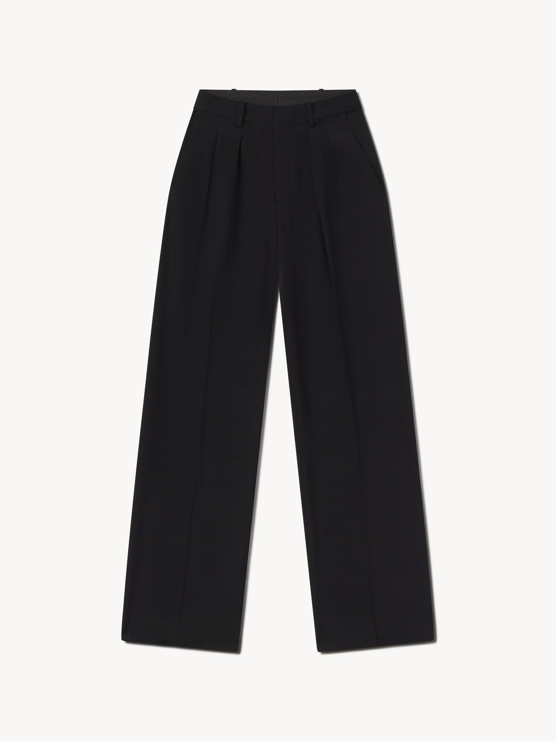 Black Fine Japanese Wool Pleated Trouser Product Image