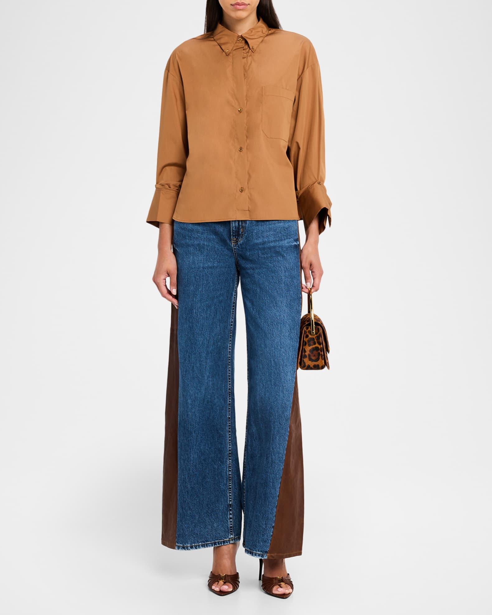 J.D. Cropped Button-Front Shirt Product Image