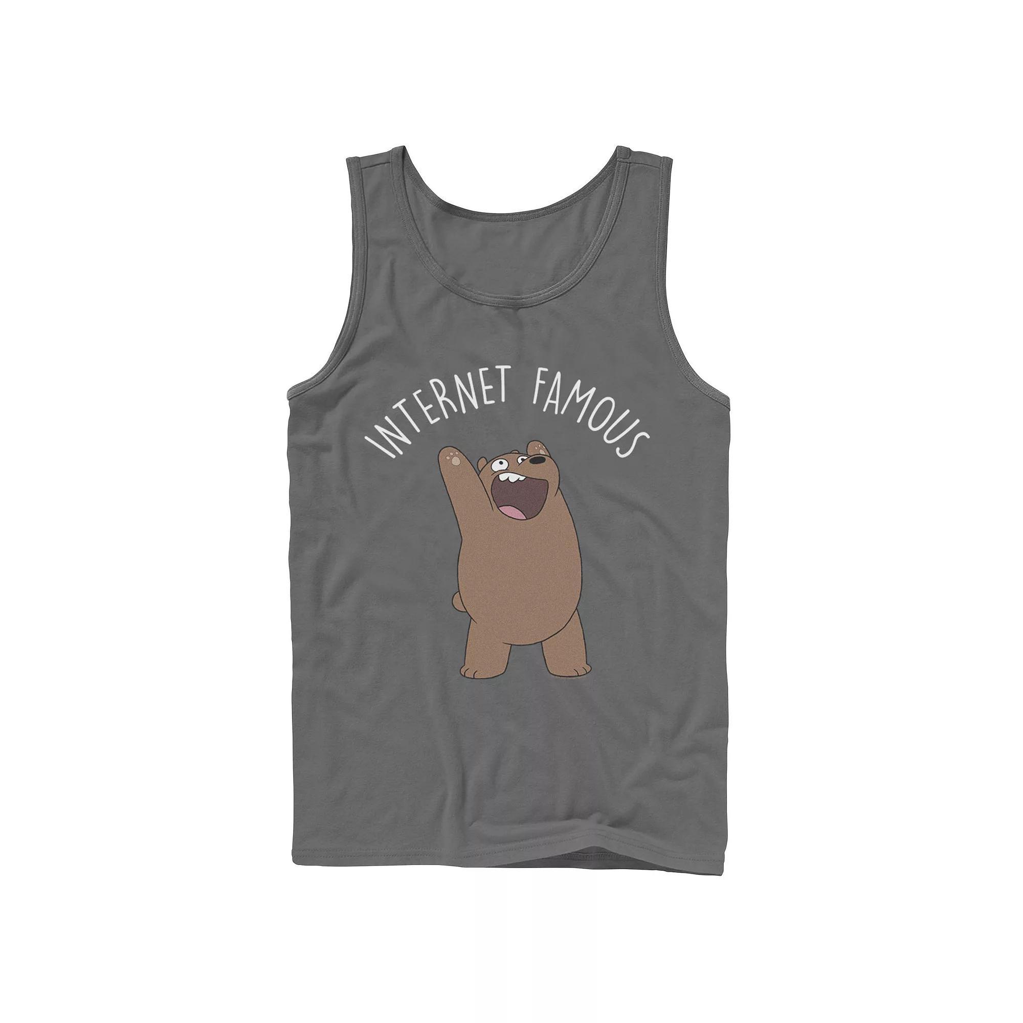 Mens Cartoon Network Johnny Bravo Logo Tank Top Grey Product Image