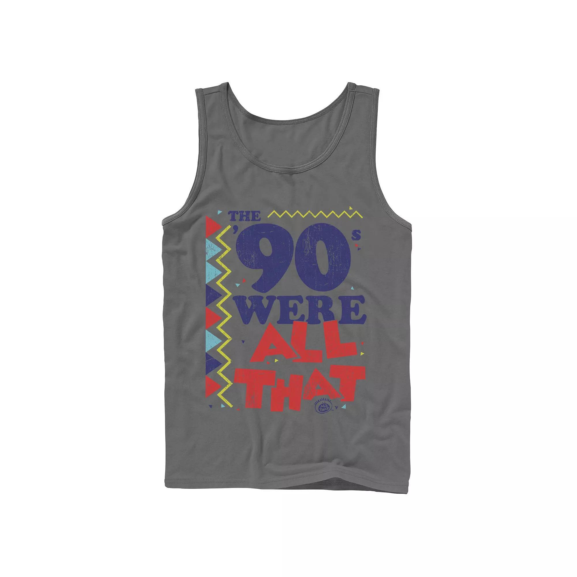 Men's Nickelodeon All That The Nineties Were Retro Poster Graphic Tank Top, Size: Small, Blue Product Image