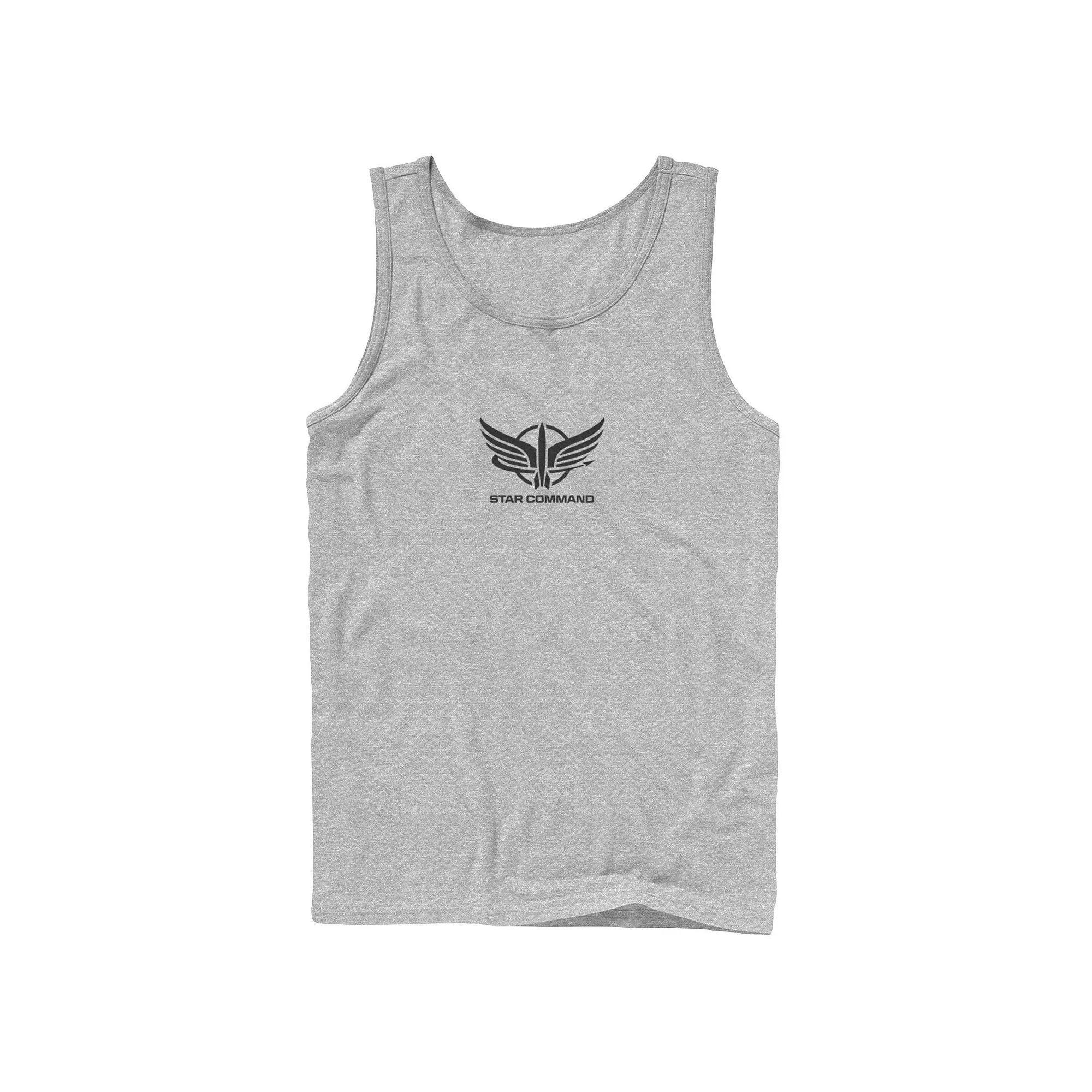 Men's Disney / Pixar Lightyear Star Command Logo Tank Top, Size: Large, Athletic Grey Product Image