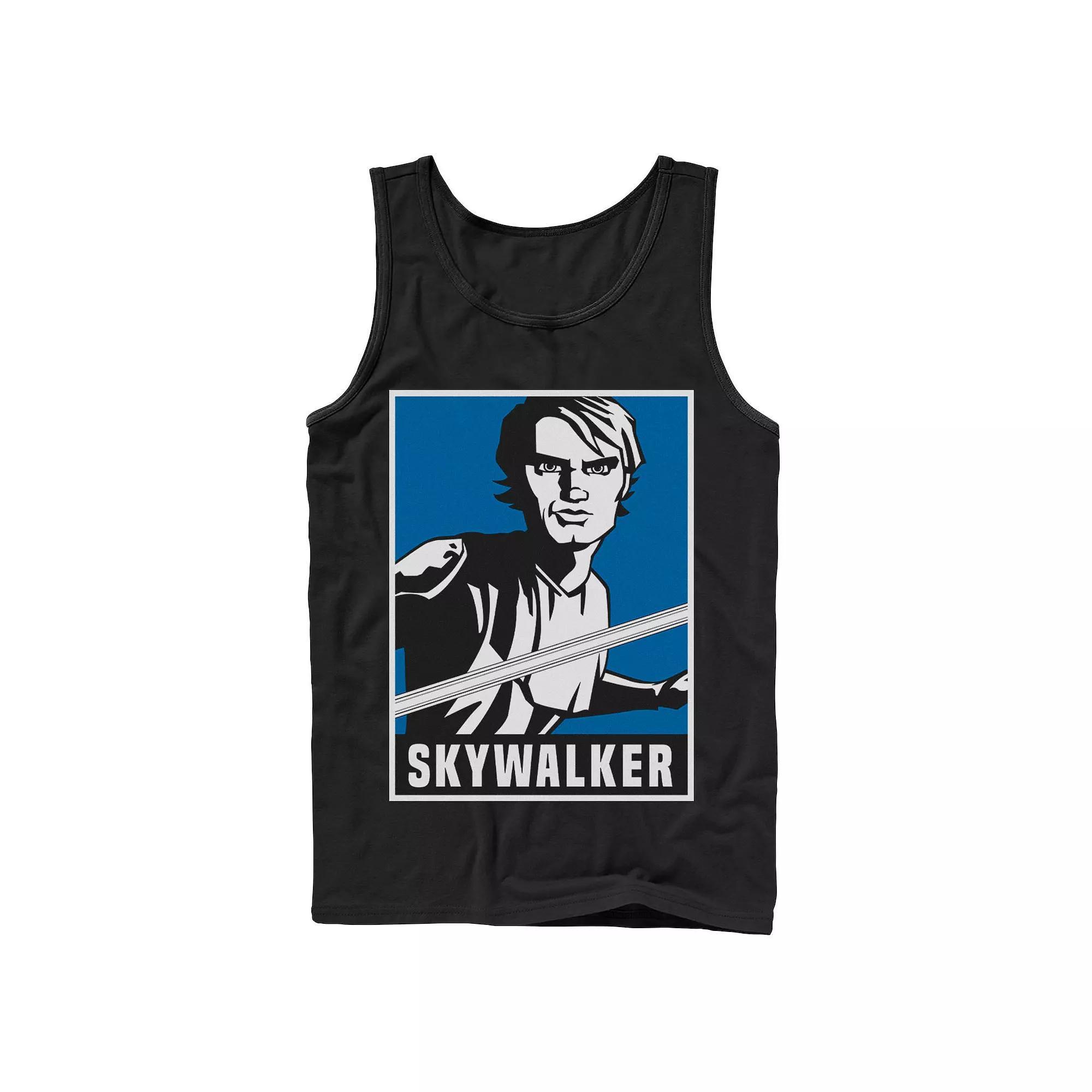 Mens Star Wars: Clone Wars Luke Skywalker Poster Tank Top Product Image
