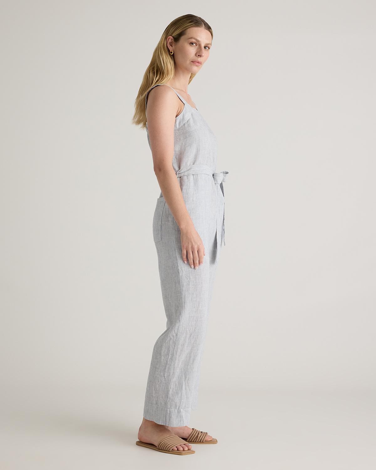 Quince | Women's 100% European Linen Square Neck Jumpsuit Product Image