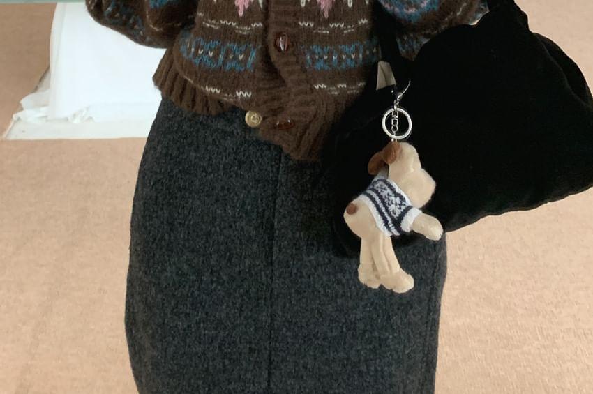 Argyle Print Button-Up Cardigan Product Image