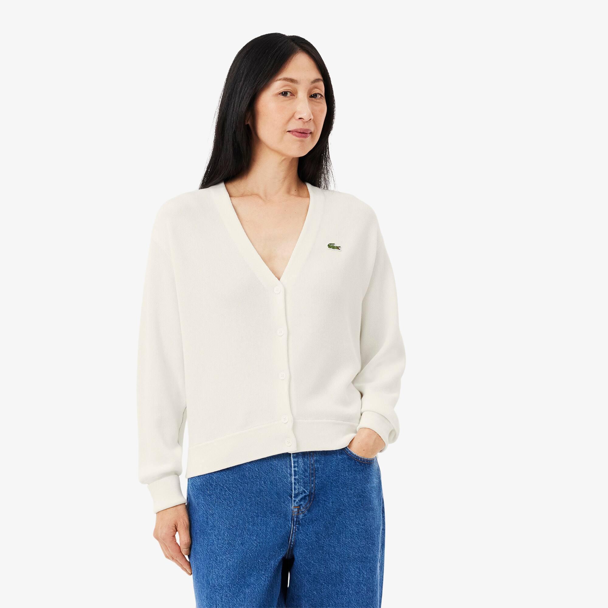 V Neck Cotton Cardigan Product Image
