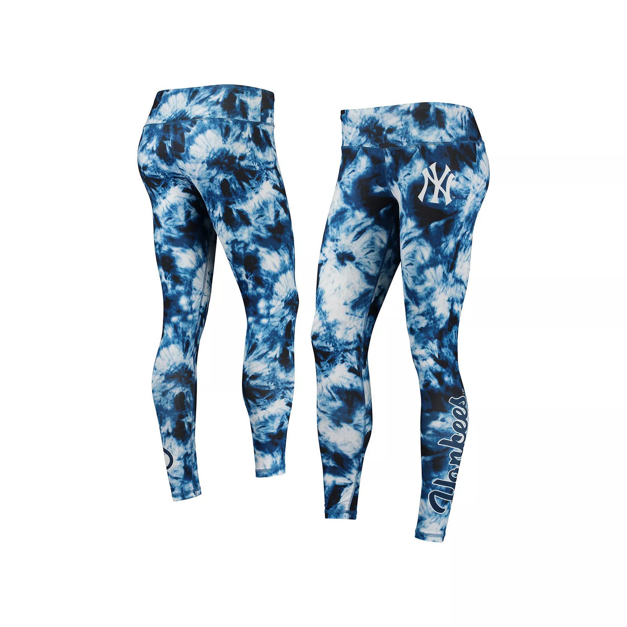 Women's FOCO Navy New York Yankees Tie-Dye Leggings, Size: Small, Blue Product Image
