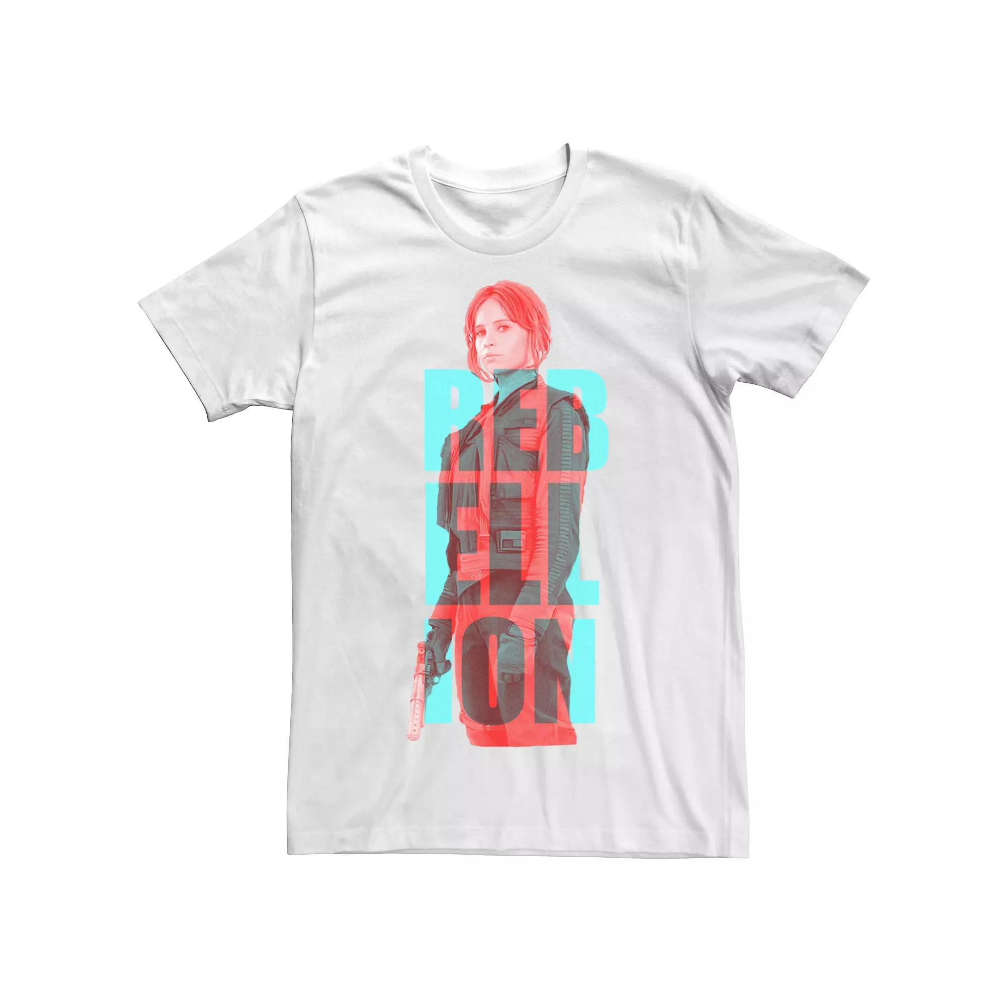 Men's Star Wars Rogue One Jyn Rebellion Font Tee, Size: Small, White Product Image