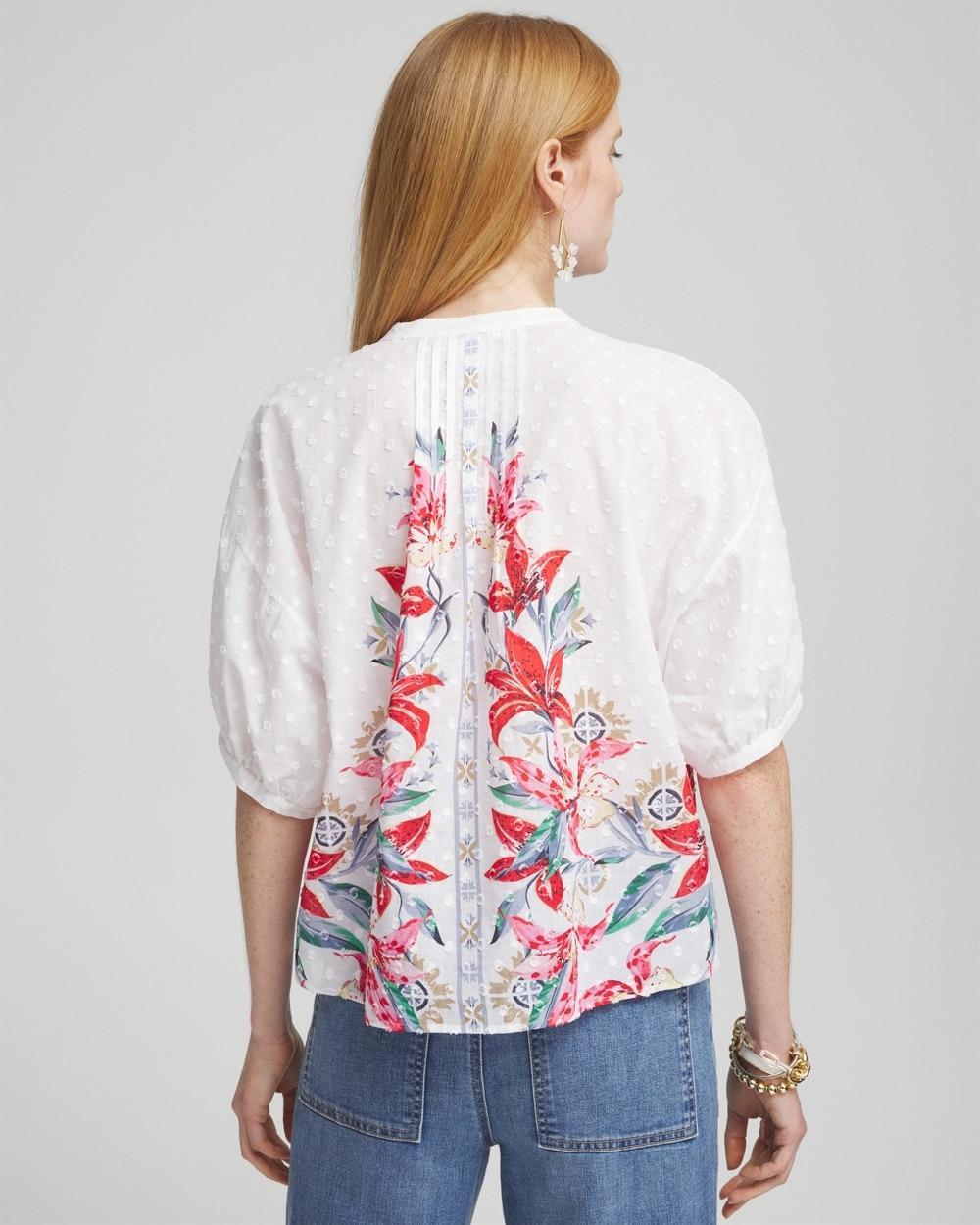 Floral Dolman Sleeve Cotton Shirt Product Image